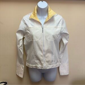 Nike Vintage Y2K White and Yellow Full Zip Jacket Womens Small
